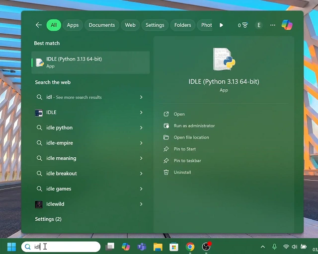 IDLE In Windows