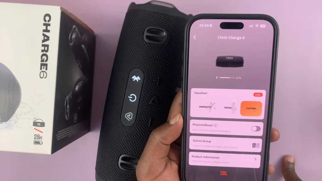 Product Information On JBL Portable App
