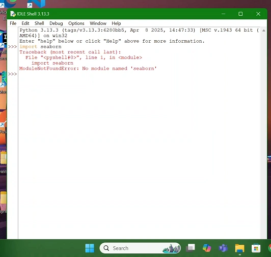 Seaborn Error In IDLE