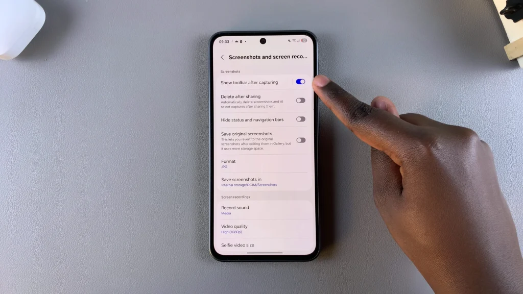How To Enable Show Toolbar After Capturing Screenshot On Galaxy A36/A56/A26