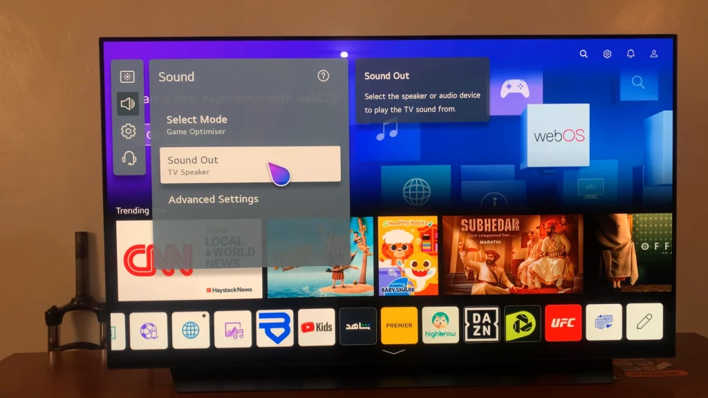 Sound Out Settings On LG Smart TV