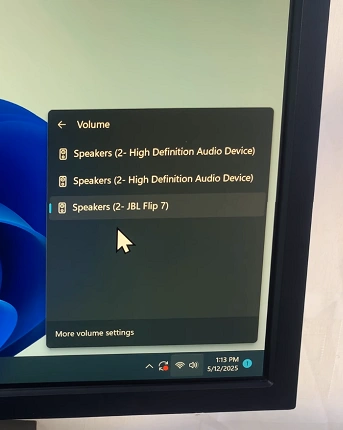 JBL Flip 7 Sound Output On Windows