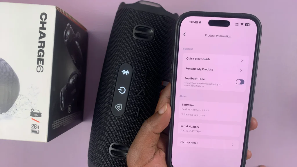 Mute Feedback Tones On JBL Charge 6