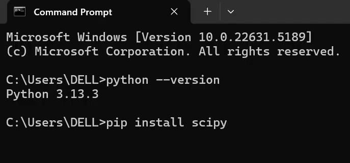How To Install SciPy On Python 3.13.3