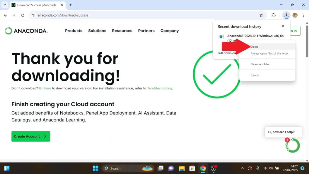 Open Anaconda3 Installer