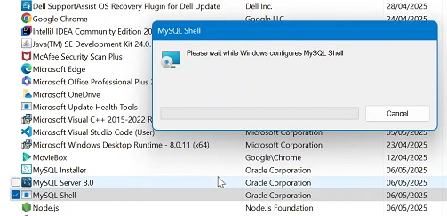 Uninstall MySQL Shell