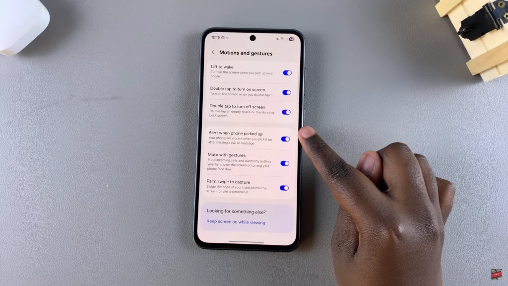 How To Enable Alert When Phone Is Picked Up On Galaxy A56