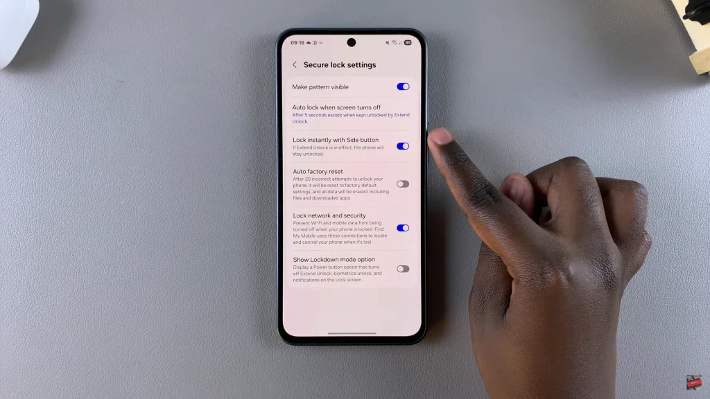How To Enable Lock Instantly With Side Key On Samsung Galaxy A56