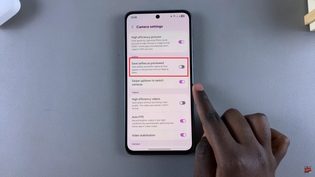 How To Enable Selfie Mirror Effect On Samsung Galaxy A56