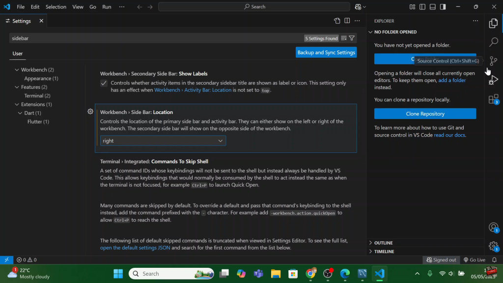 How To Switch Sidebar Location On VS Code