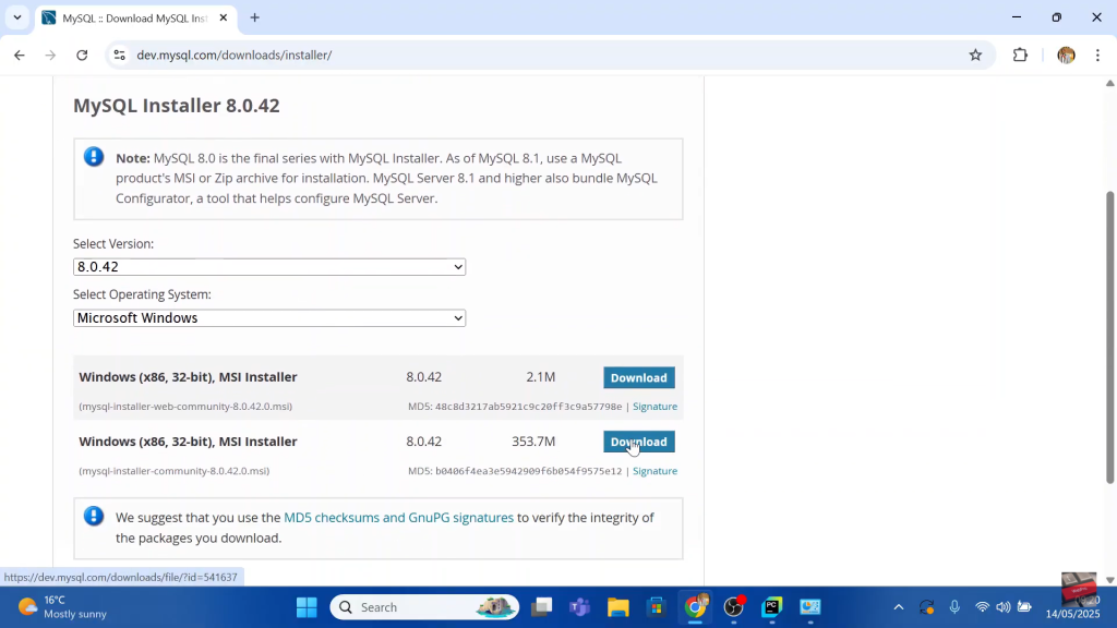 How To Install MySQL 8.0.42 in Windows 11