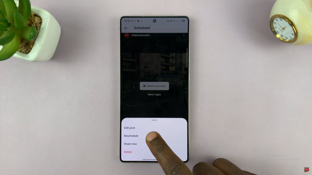 Re-Schedule Instagram Post