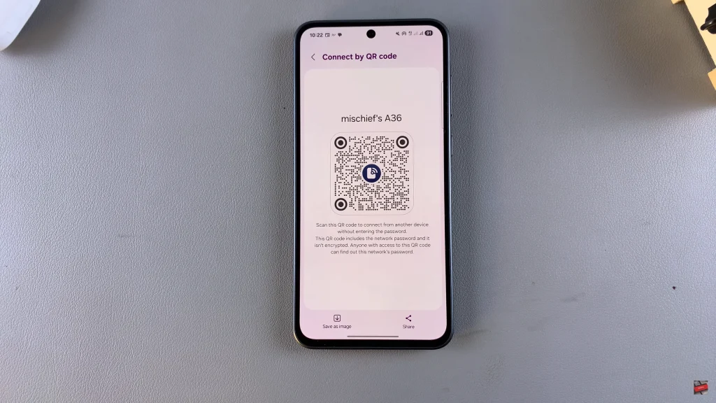 Generate Mobile Hotspot QR Code On Samsung Galaxy A56