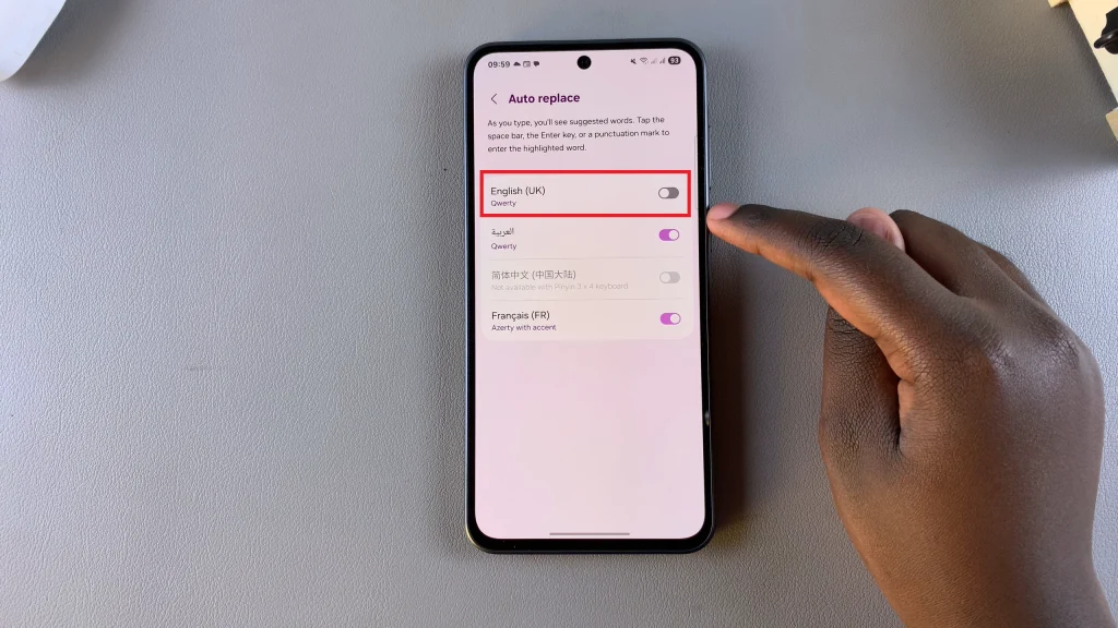 Disable Auto Correct On Samsung Galaxy A56