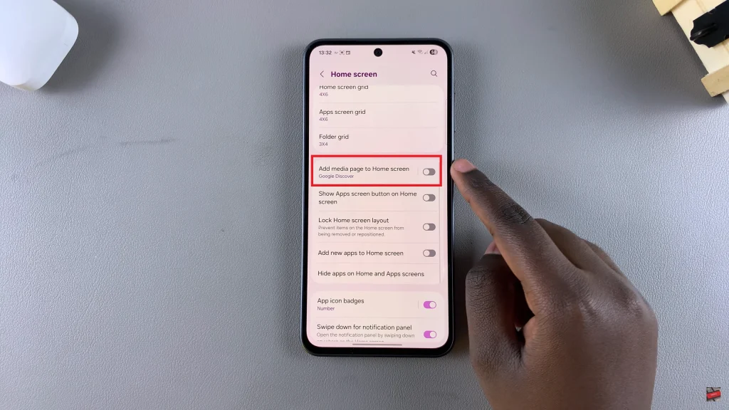 Add Media Page To Home Screen On Samsung Galaxy A26