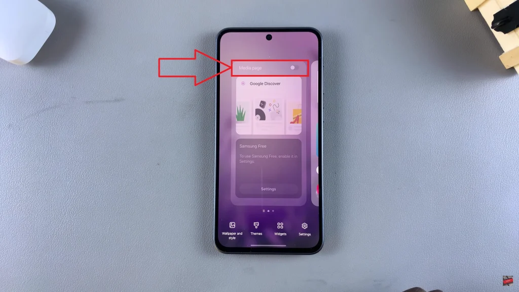 Remove Media Page From Home Screen On Samsung Galaxy A56