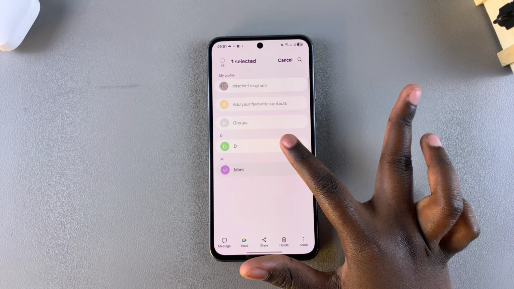 Delete Contact On Samsung Galaxy A56