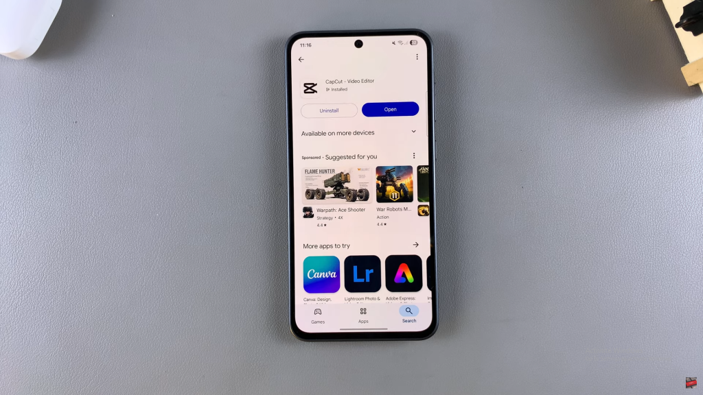 Install CapCut On Samsung Galaxy A36/A56/A26