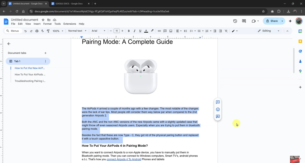 Perform Double Line Spacing In Google Docs