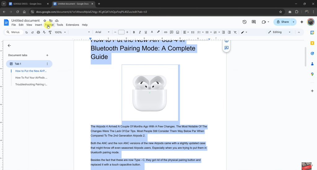 How To Double space In Google Docs