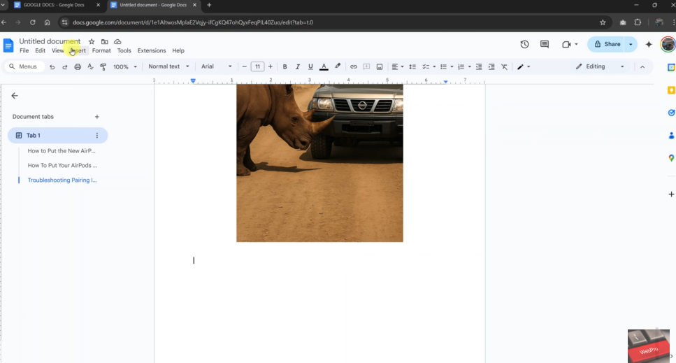 Flip an Image That's Already In Google Docs