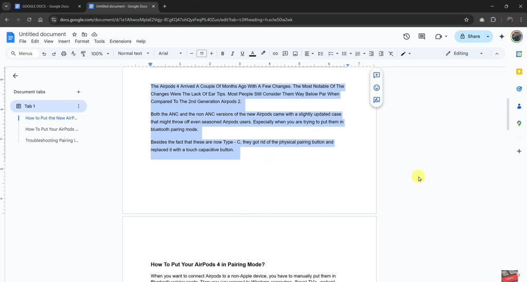 How To Double space In Google Docs
