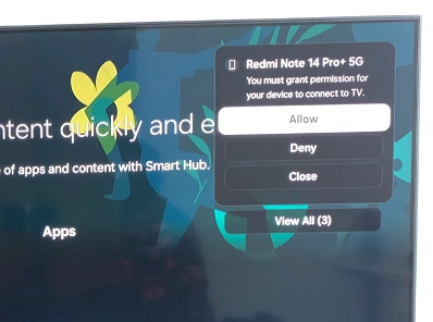 Allow Screen Mirroring Redmi Note 14 Pro+ To Smart TV