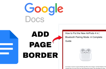 How To Add Page Border In Google Docs