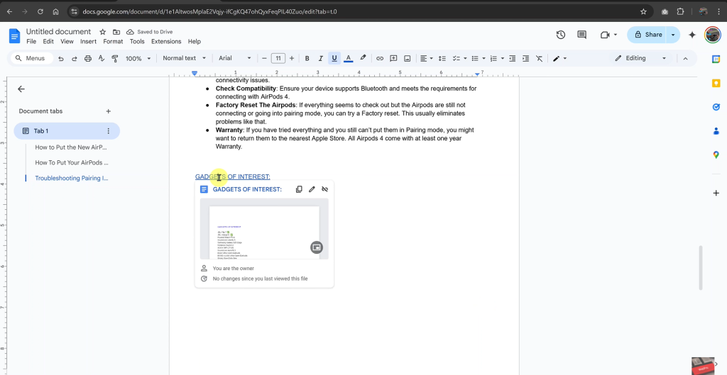 How To Link Other Google Docs Document In Your Google Doc